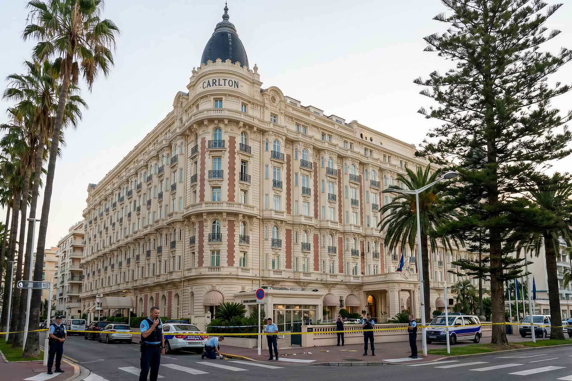 The Carlton Hotel in Cannes after Robbery