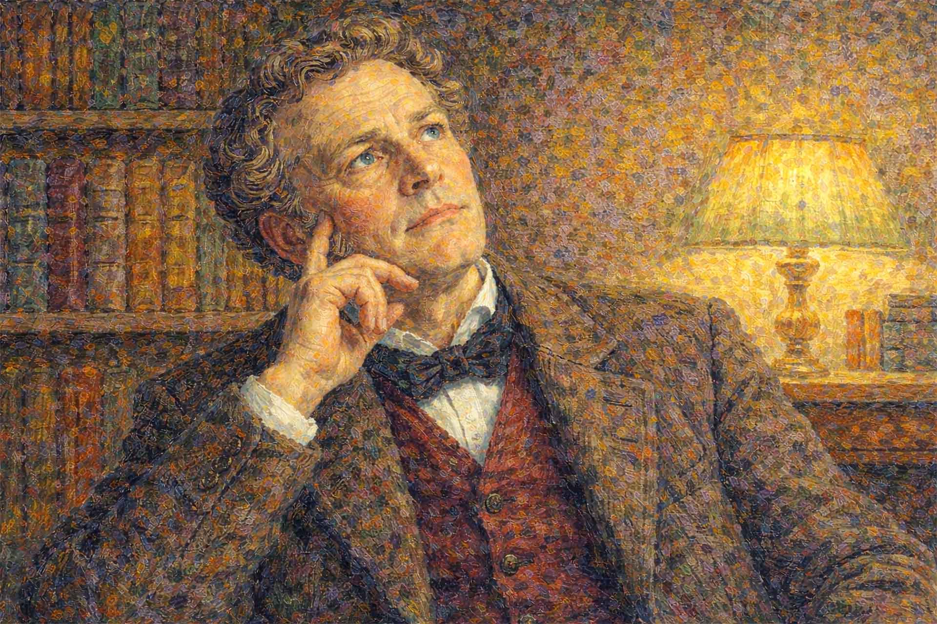 An illustration of a man considering