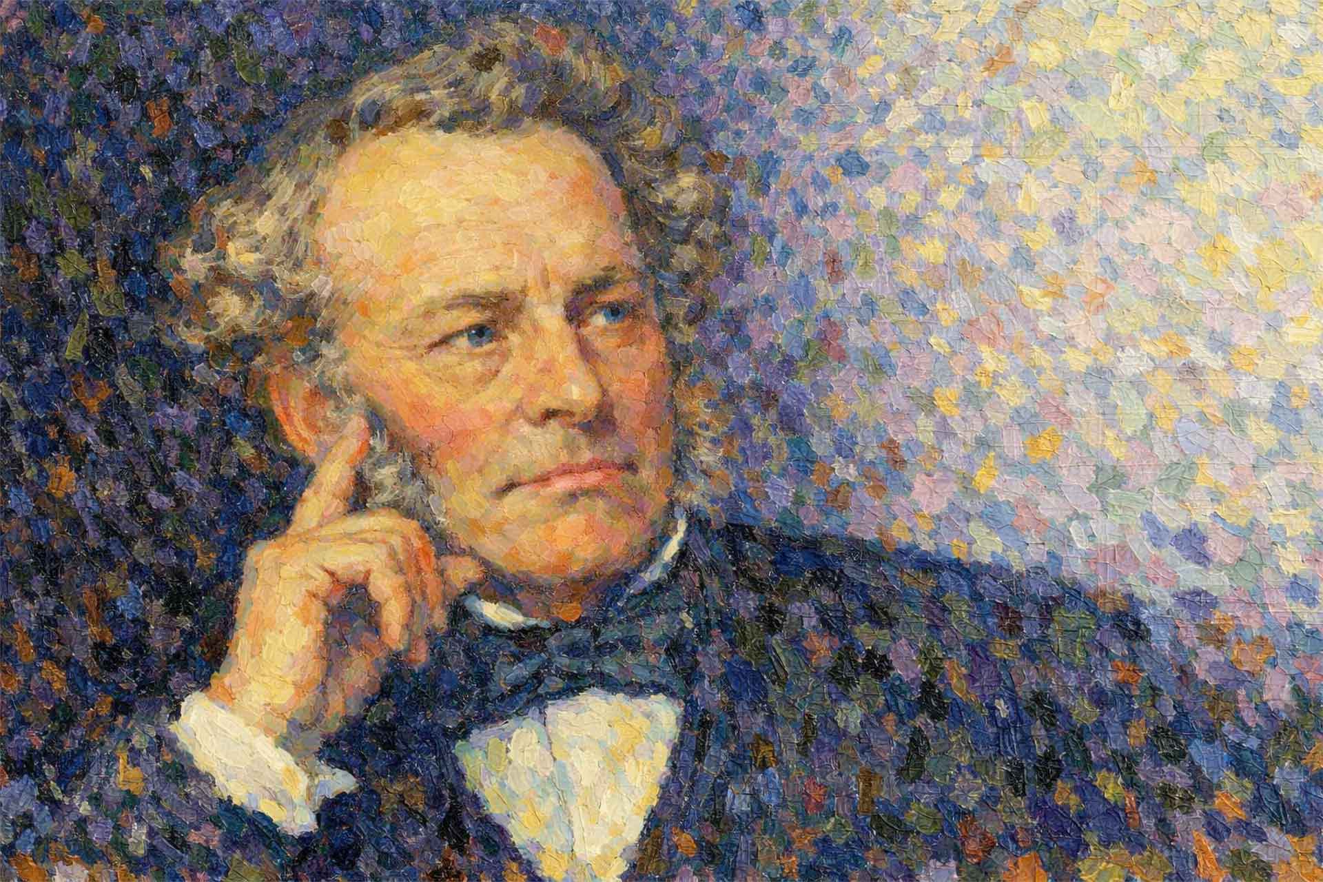 An illustrationn of Sir George Stokes, who discovered the fluorescence effect