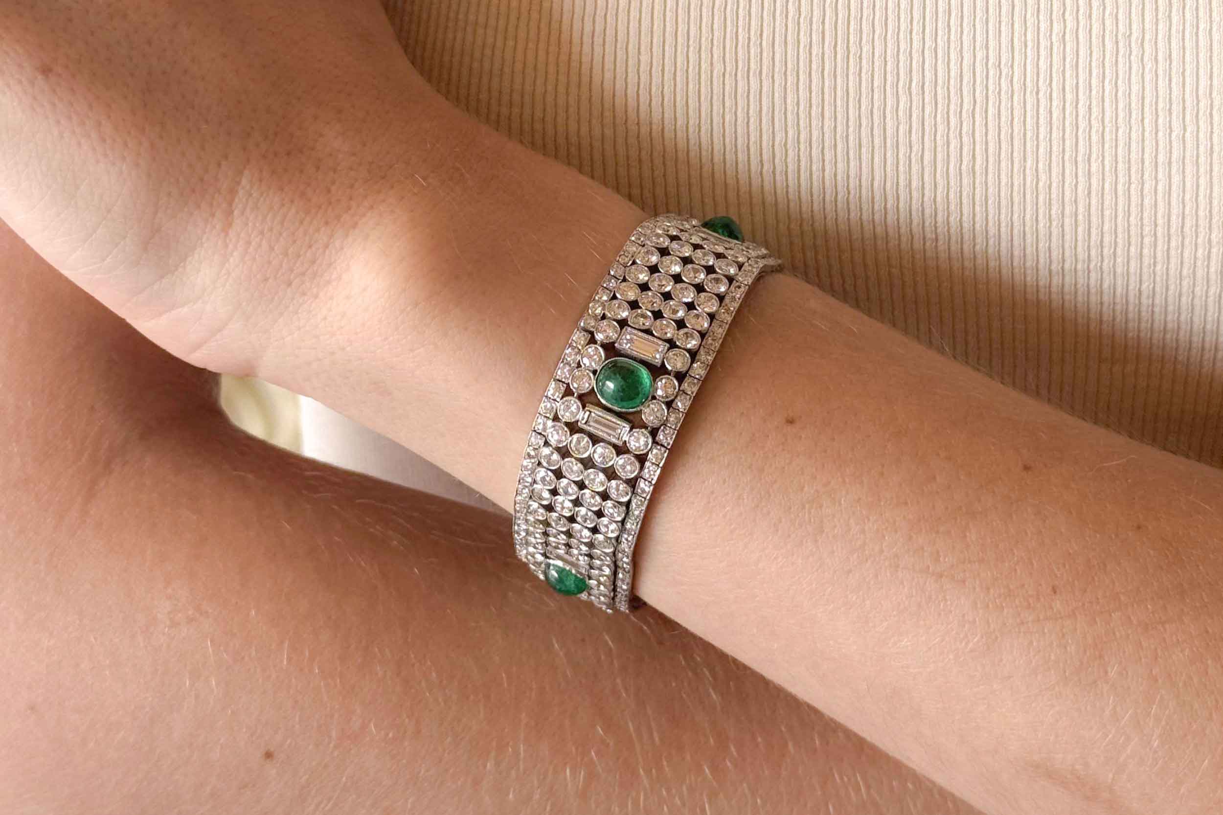 Art Deco bracelet on a hand