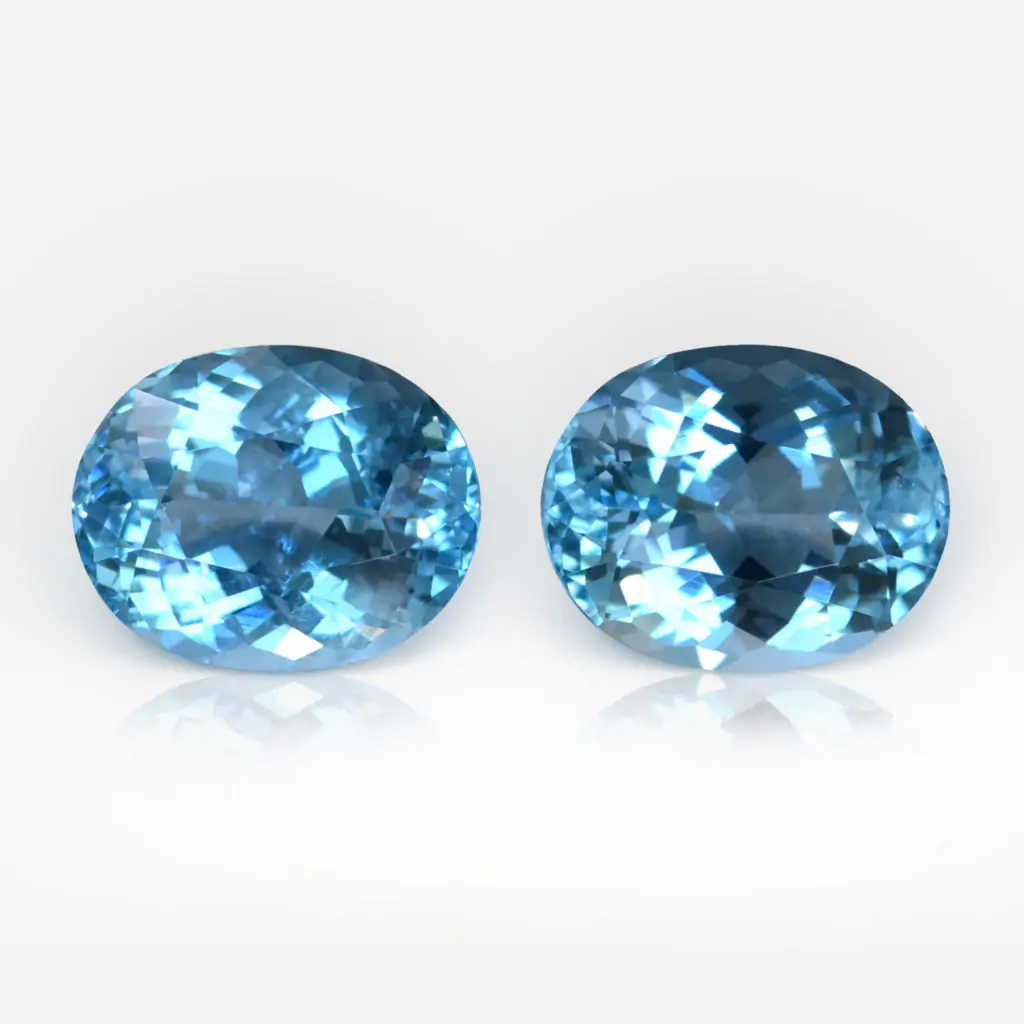 4.42 carat Pair of Oval Shape Madagascar Aquamarines