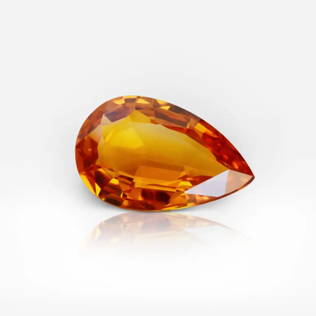 2.37 carat Pear Shape Sri Lankan Orange Sapphire