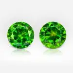 1.33 and 1.32 carat Pair of Round Shape Uralian Demantoid AGL - thumb picture 