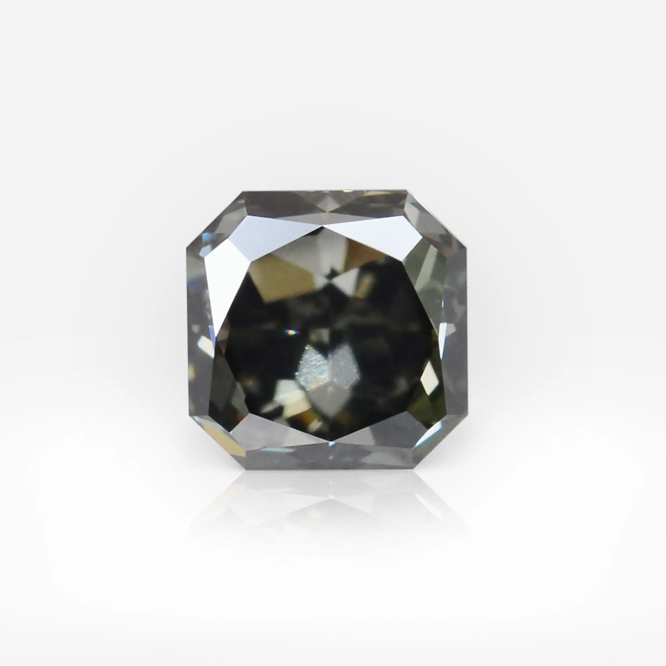 1.02 carat Fancy Dark Green-Grey SI2 Radiant Shape Diamond GIA - picture 1