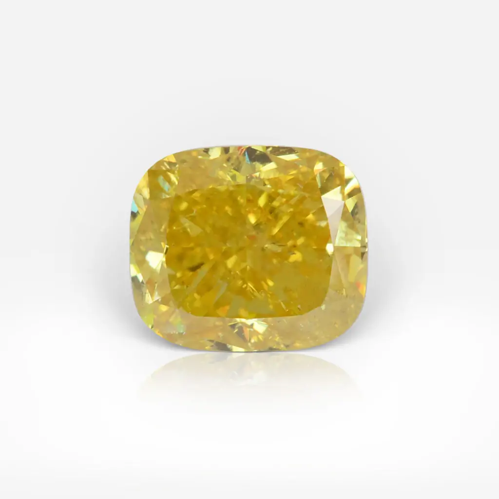 2.20 carat Fancy Vivid Yellow I2 Cushion Shape Diamond GIA - picture 1