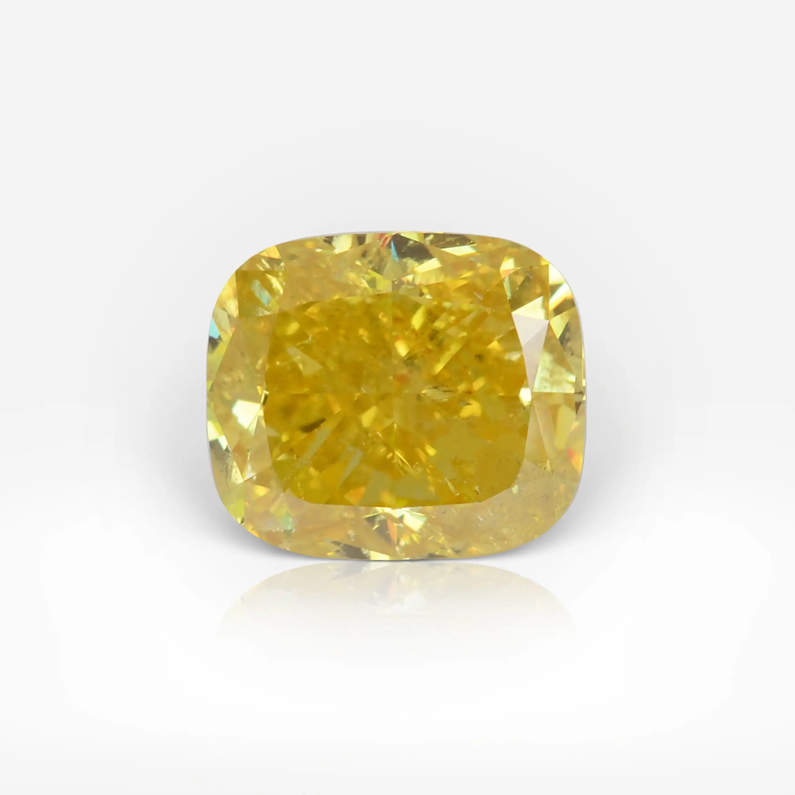 2.20 carat Fancy Vivid Yellow I2 Cushion Shape Diamond GIA - picture 1