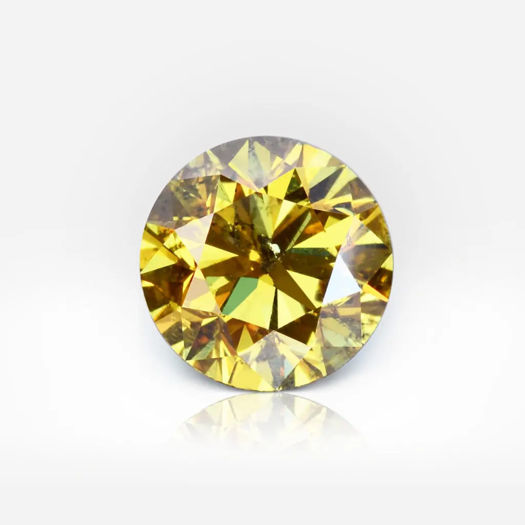 1.71 carat Fancy Deep Brownish Greenish Yellow Round Shape Diamond GIA