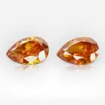 0.22 and 0.25 carat Pair of Fancy Deep Yellowish Orange SI2 Pear Shape Diamond GIA - thumb picture 