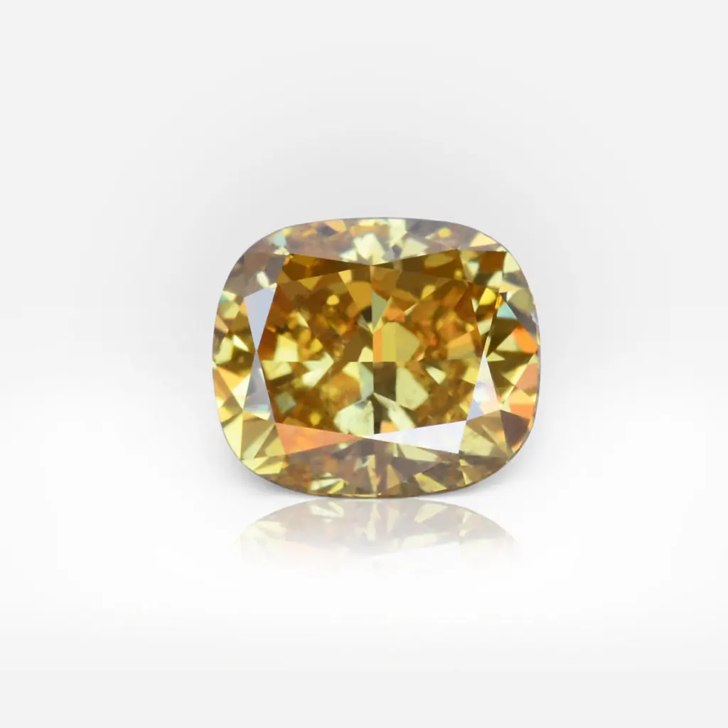 1.12 carat Fancy Deep Yellow Cushion Shape Diamond GIA