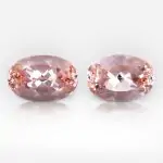 13.71 carat Pair of Oval Shape Pink Peach Brazilian Morganite - thumb picture 