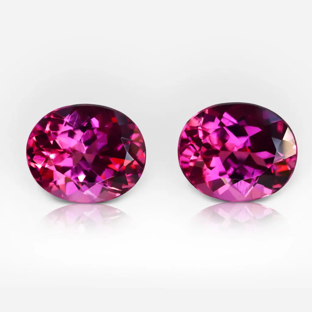 6.03 carat Pair of Oval Shape Brazilian Rubellites