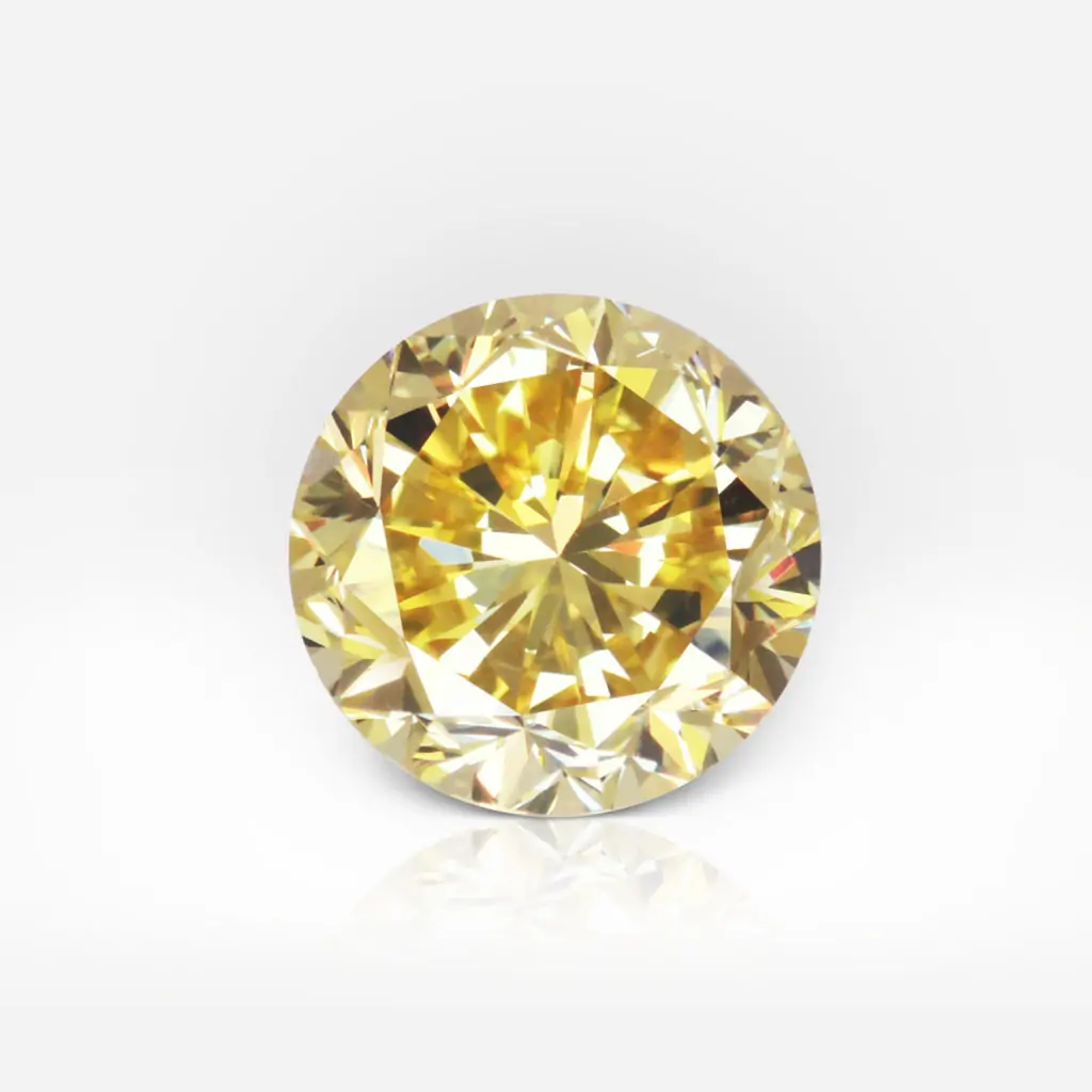 2.24 carat Fancy Vivid Yellow VVS1 Round Shape Diamond GIA