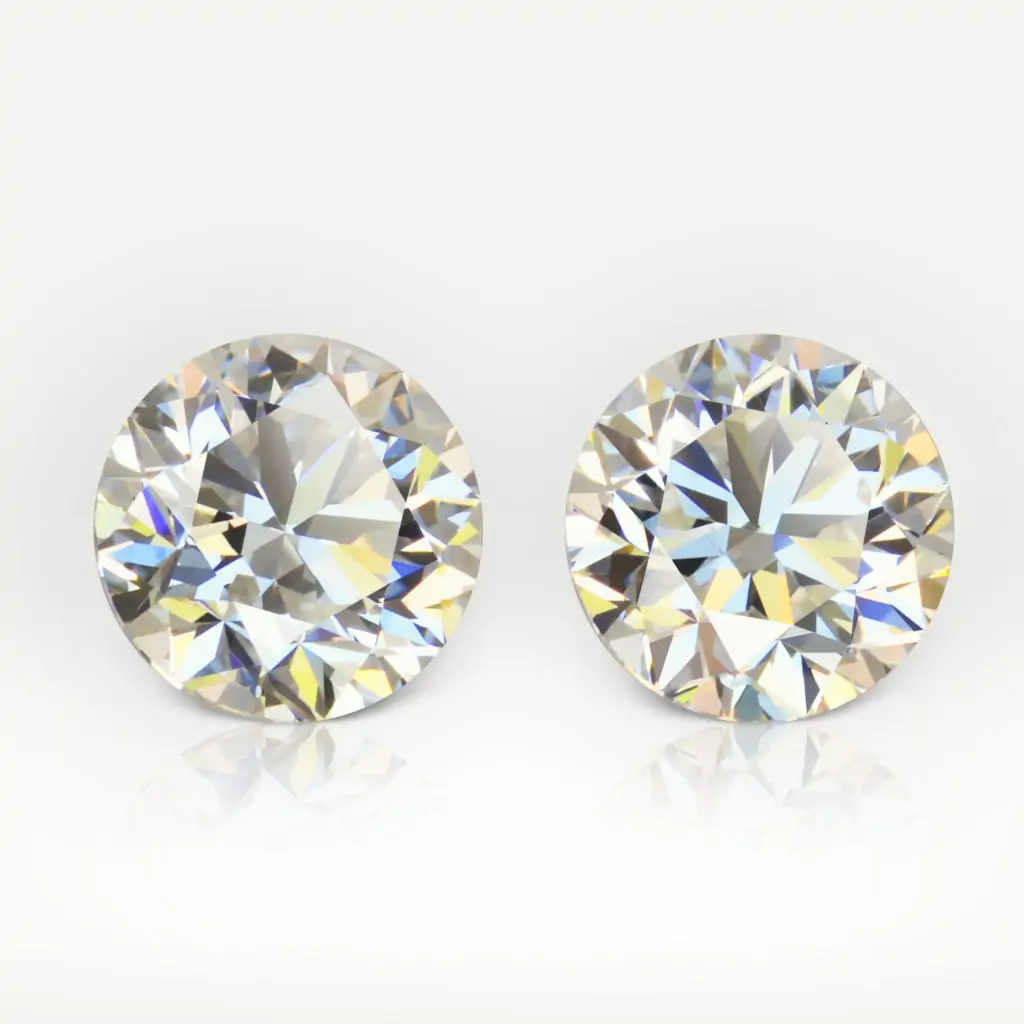 1.04 and 1.01 carat Pair of H VS2 Round Shape Diamonds GIA - picture 1