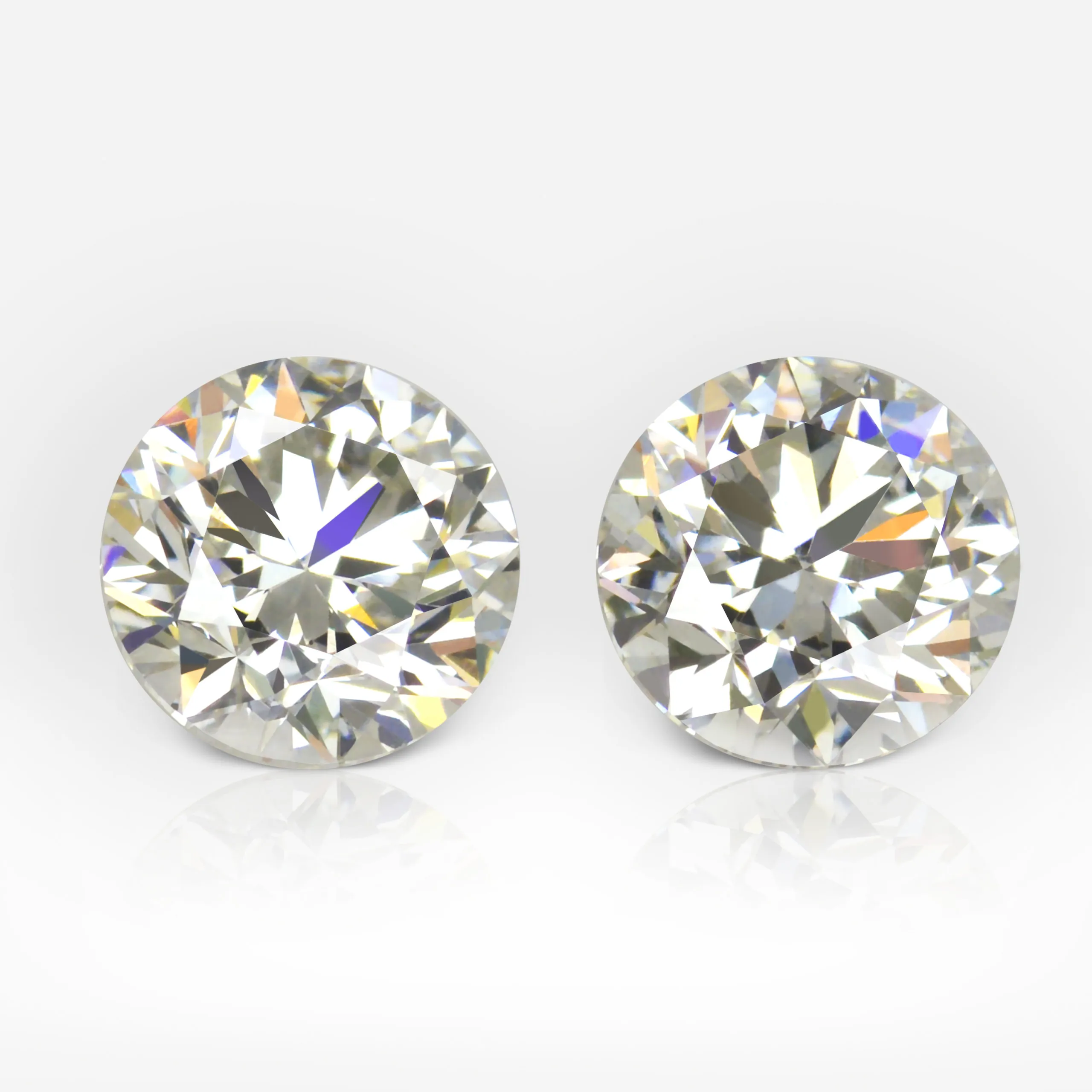 1.0 and 1.0 carat Pair of H SI2 Round Shape Diamonds GIA - picture 1