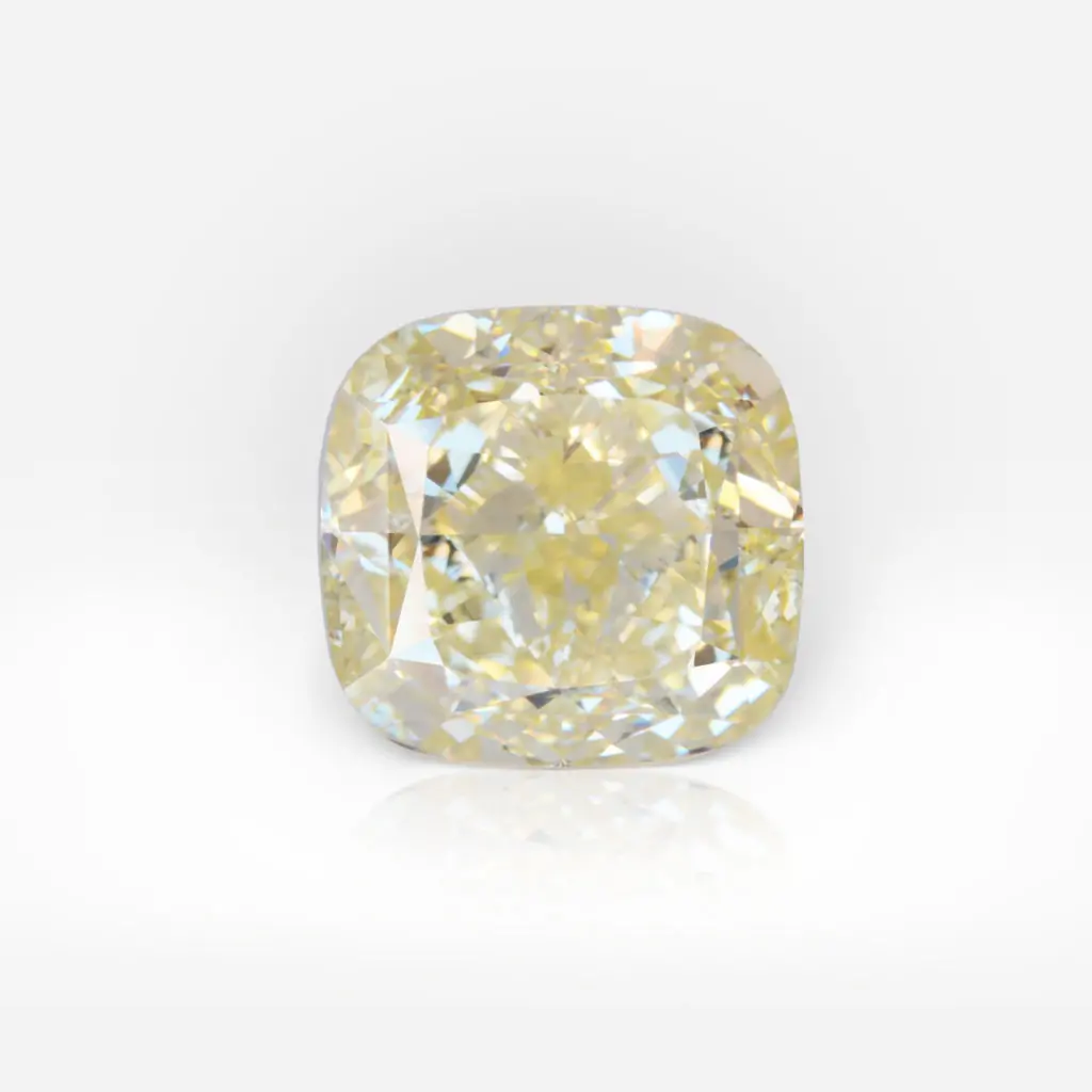 6.10 carat Light Yellow (W-X) SI1 Cushion Shape Diamond IGI