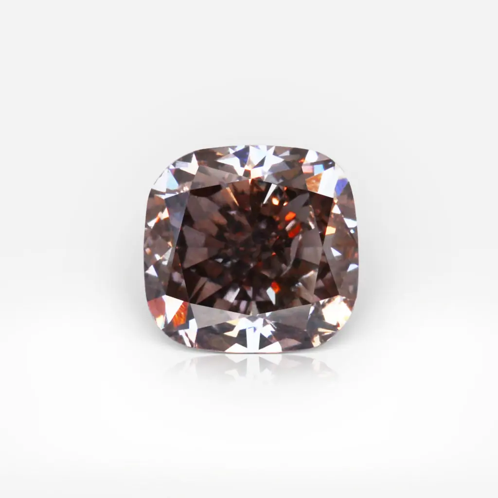 0.71 carat Fancy Dark Pink Brown Cushion Shape Diamond GIA