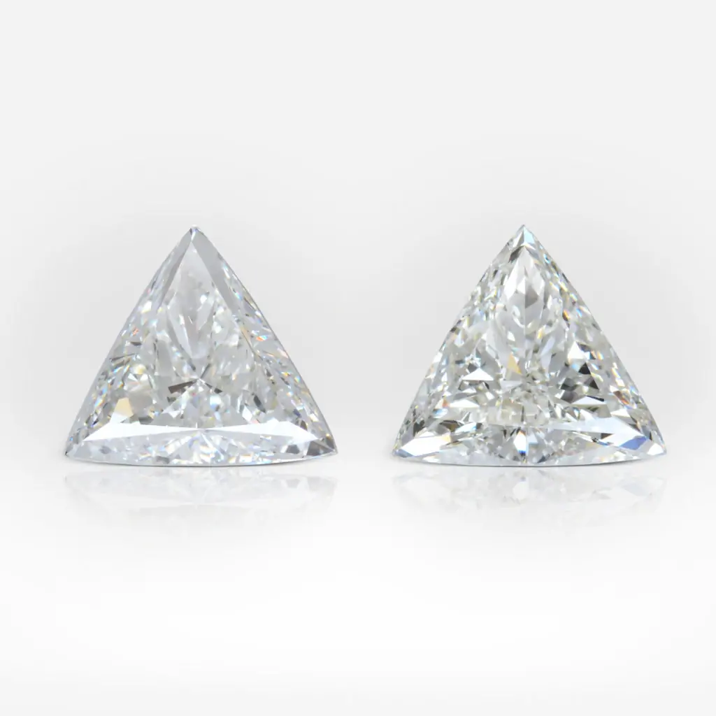 3.07 and 3.25 carat Pair of  J/H SI1 Triangle Shape Dimonds GIA - picture 1