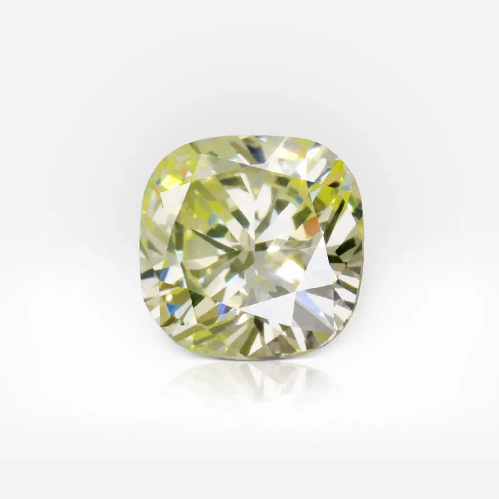 0.57 carat Fancy Green Yellow I1 Cushion Shape Diamond GIA