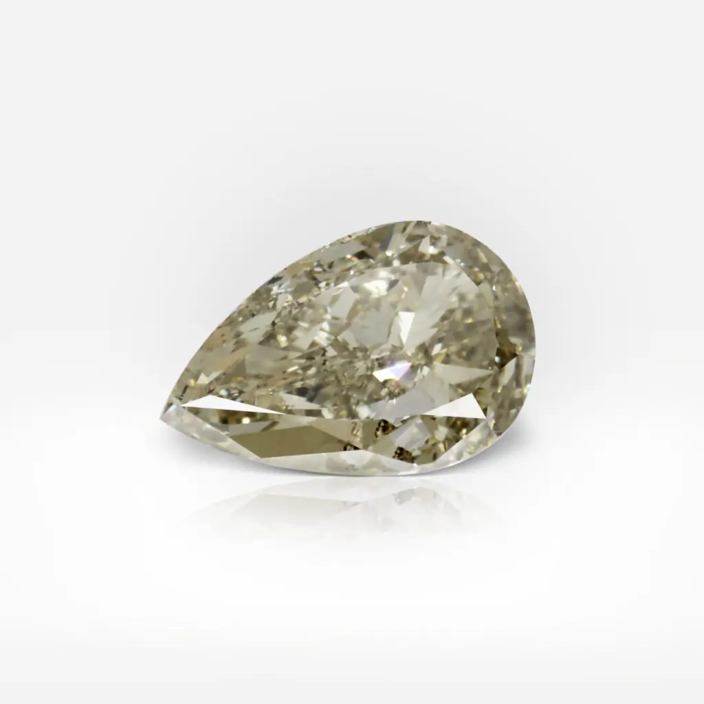 2.06 carat Fancy Brownish Greenish Yellow Pear Shape Diamond GIA