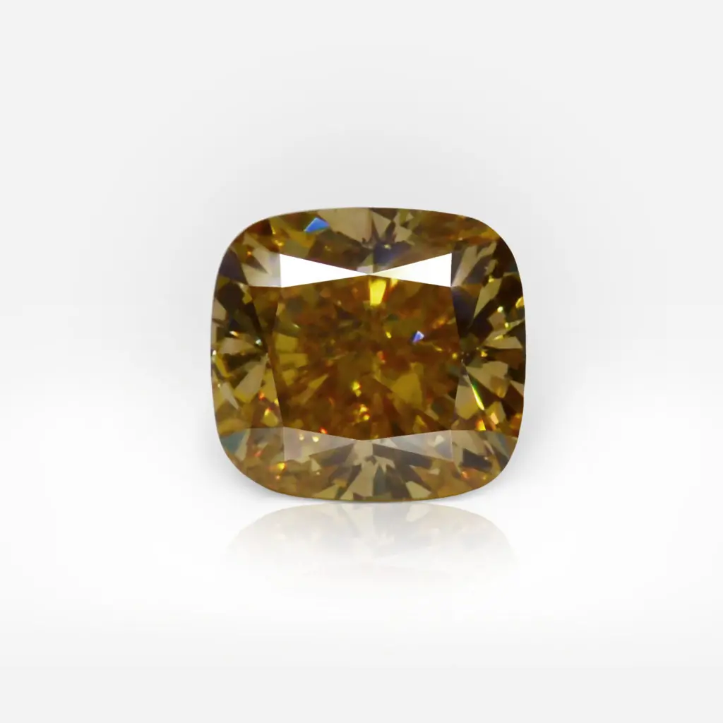 0.27 carat Fancy Deep Orange Yellow SI2 Cushion Diamond GIA