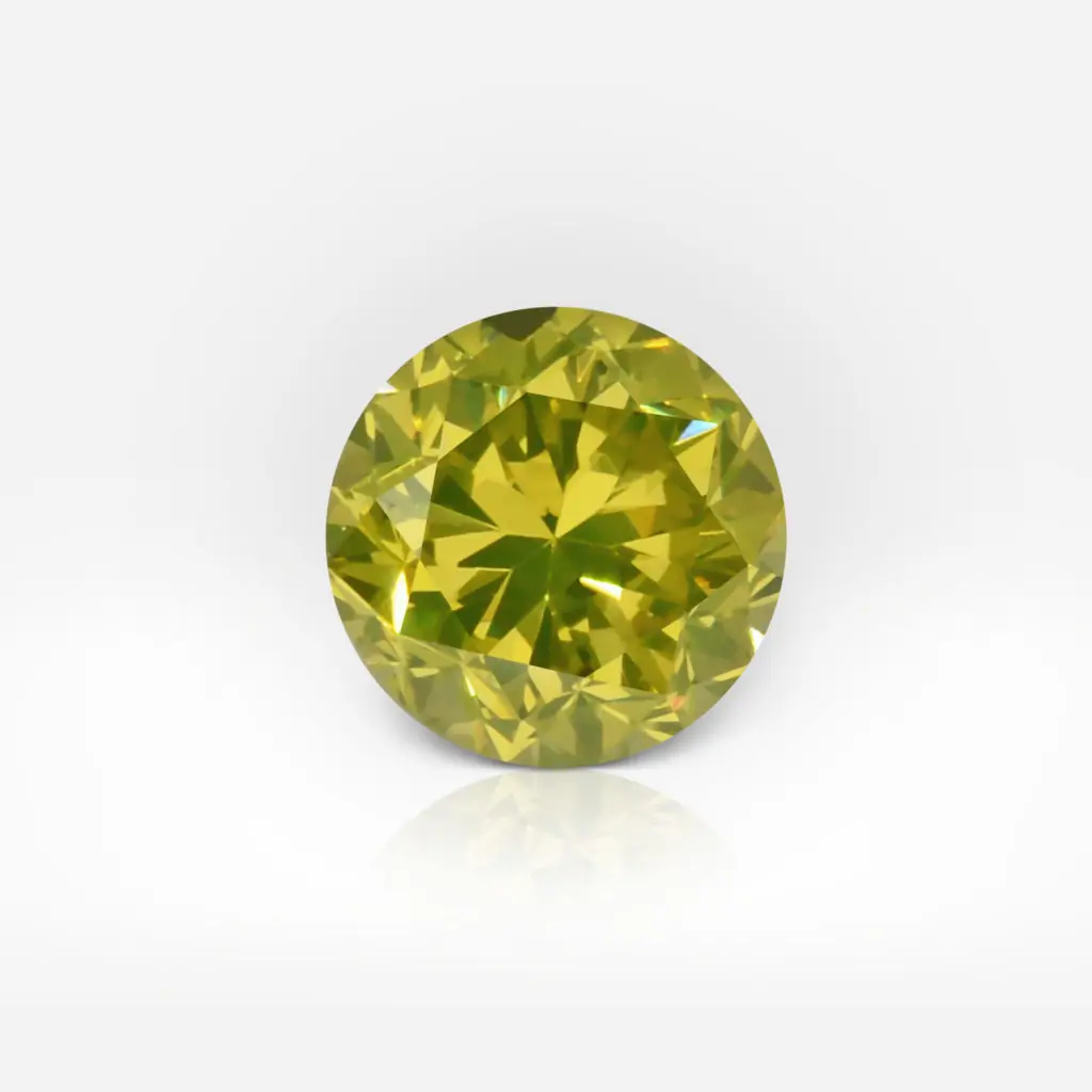 0.45 carat Fancy Vivid Green Yellow SI2 Round Shape Diamond GIA