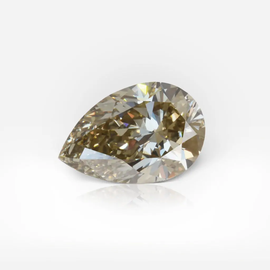 2.01 carat Fancy Brownish Greenish Yellow VS2 Pear Shape Diamond GIA