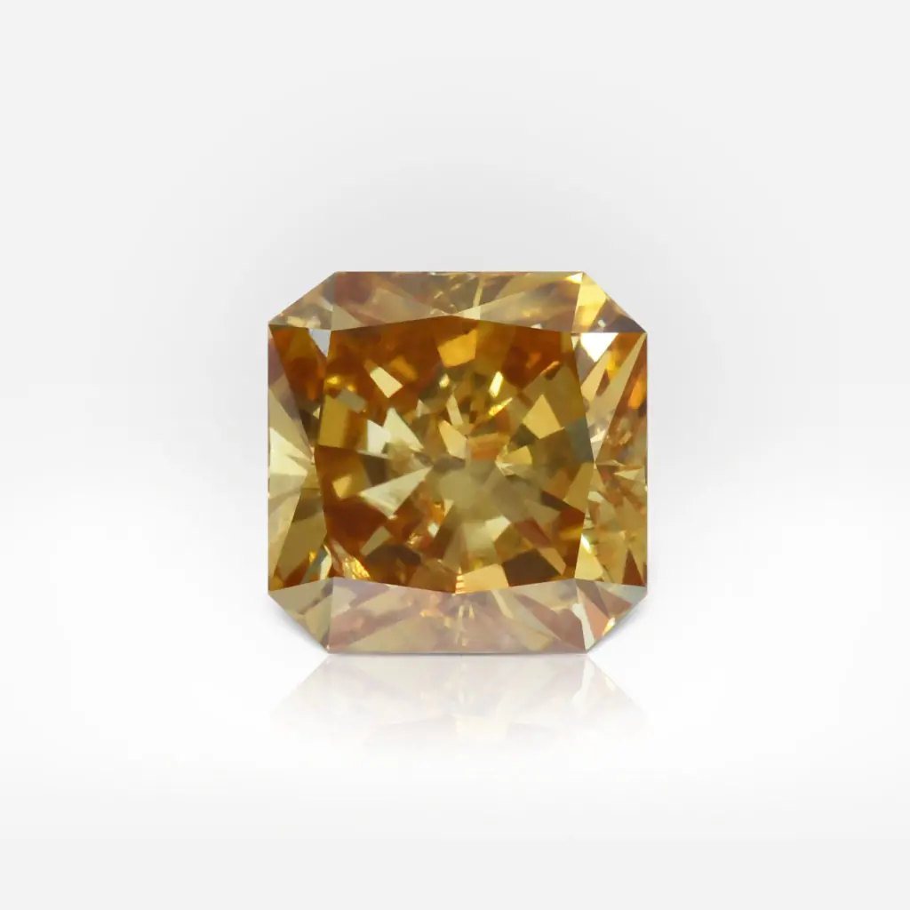 1.05 carat Fancy Deep Brownish Orangy Yellow Radiant Shape Diamond GIA