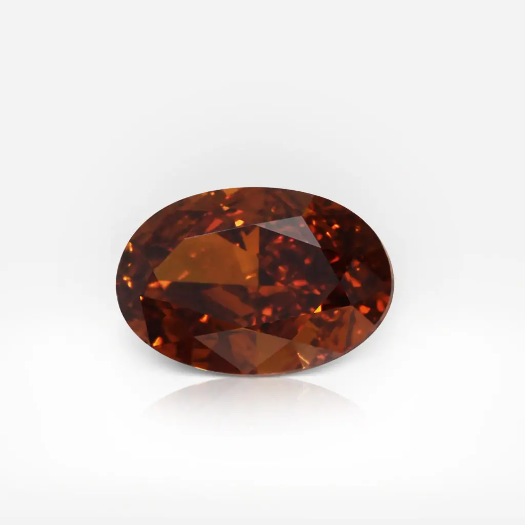 0.62 carat Fancy Deep Brownish Orange SI2 Oval Shape Diamond