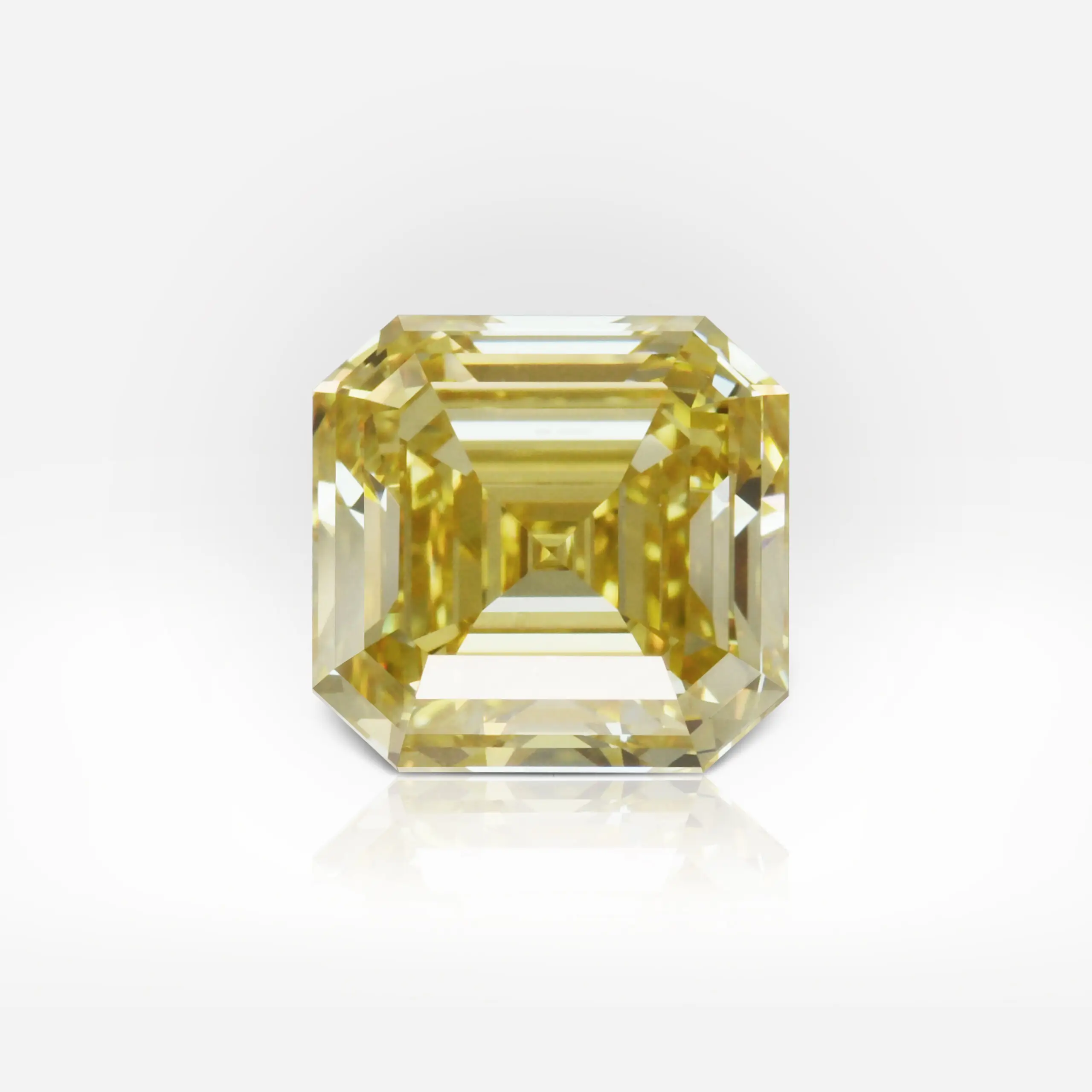 4.05 carat Fancy Vivid Yellow VS2 Square Emerald Shape Diamond GIA - picture 1