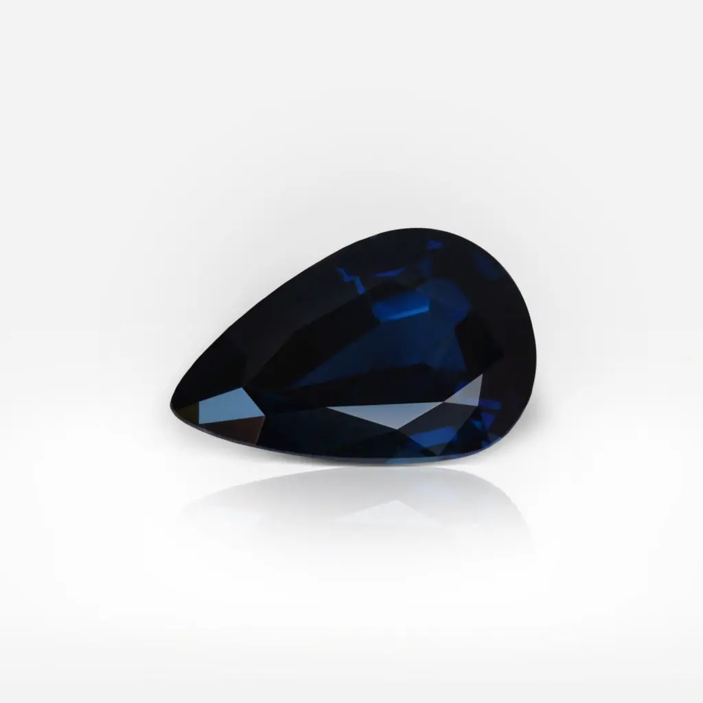 2.43 carat Pear Shape Deep Blue Sapphire