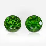 1.08 and 1.07 carat Pair of Round Shape Demantoid - thumb picture 