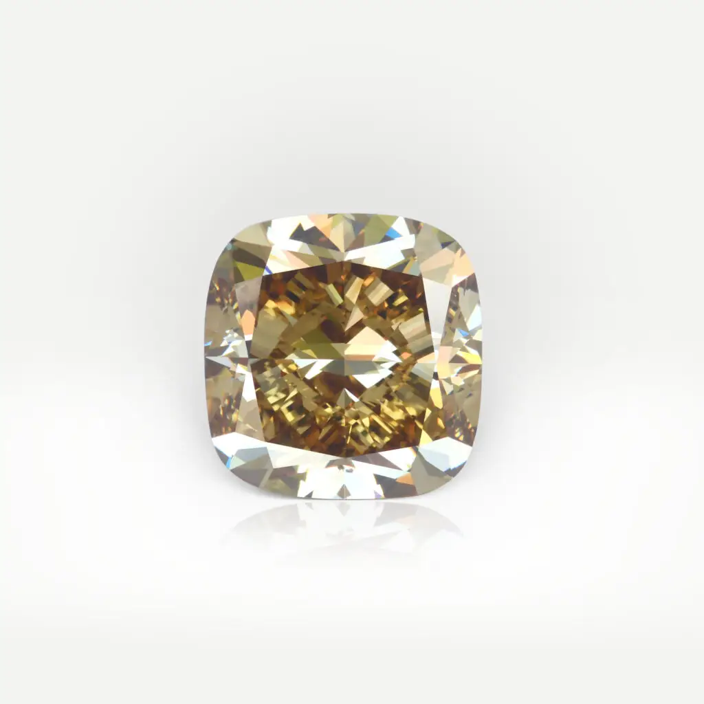 11.64 carat Fancy Dark Brown-Yellow SI1 Cushion Shape Diamond Ring GIA - picture 1