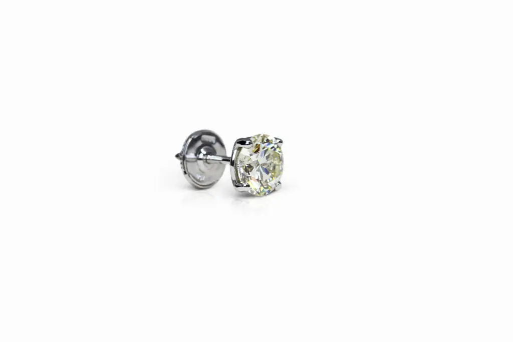 1.50 and 1.50 carat Pair of U-V / O-P VS2 Round Shape Diamonds Studs GIA - picture 1