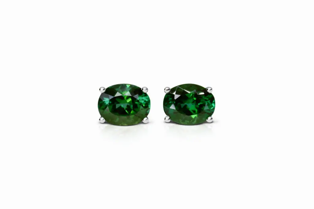 5.97 carat Pair of Studs Oval Shape Verdelite Brazilian Tourmaline - picture 1