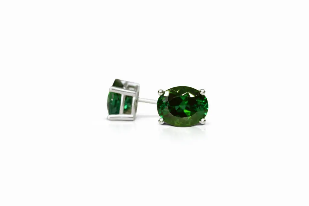 5.97 carat Pair of Studs Oval Shape Verdelite Brazilian Tourmaline - picture 1