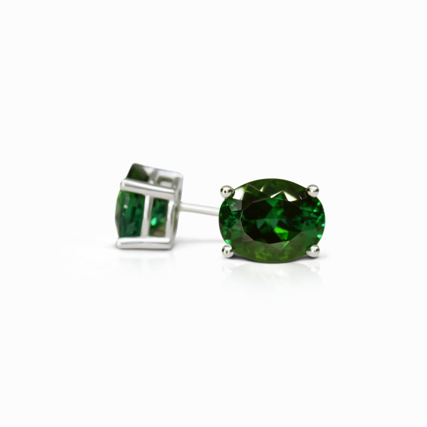 5.97 carat Pair of Studs Oval Shape Verdelite Brazilian Tourmaline - picture 1