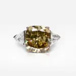 11.64 carat Fancy Dark Brown-Yellow SI1 Cushion Shape Diamond Ring GIA - thumb picture 1