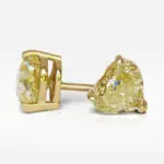 2 ct each Fancy Intense Yellow Heart Shape Diamond Studs GIA - picture thumb 1