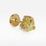 2 ct each Fancy Intense Yellow Heart Shape Diamond Studs GIA - picture thumb 1