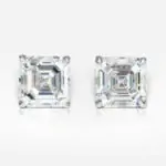 1.50 carat Pair Studs E VS2 Square Emerald Shape(Ashercut) Diamond GIA - thumb picture 1