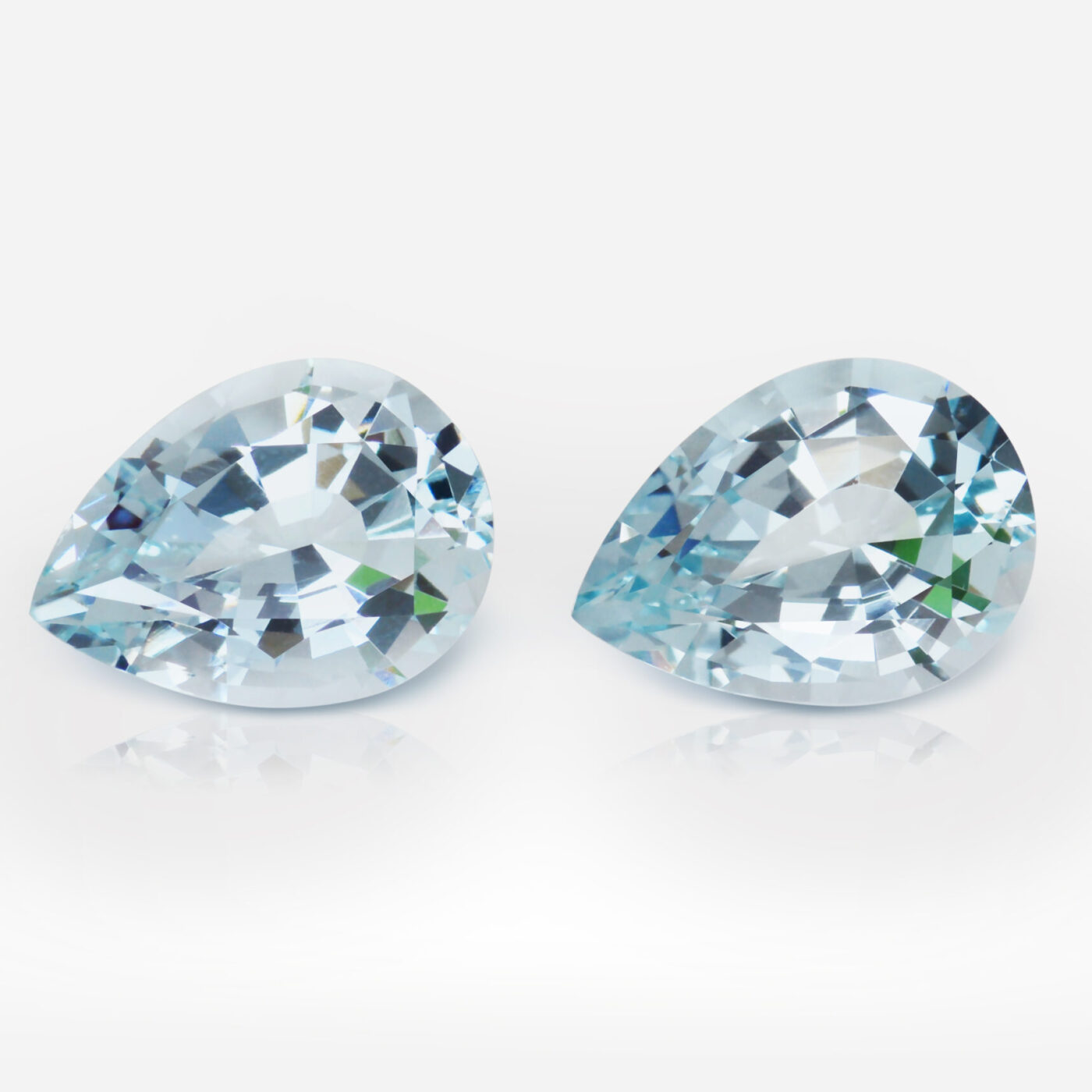 5.04 carat Pair of Light Blue Pear Shape Brazilian Aquamarine - picture 1