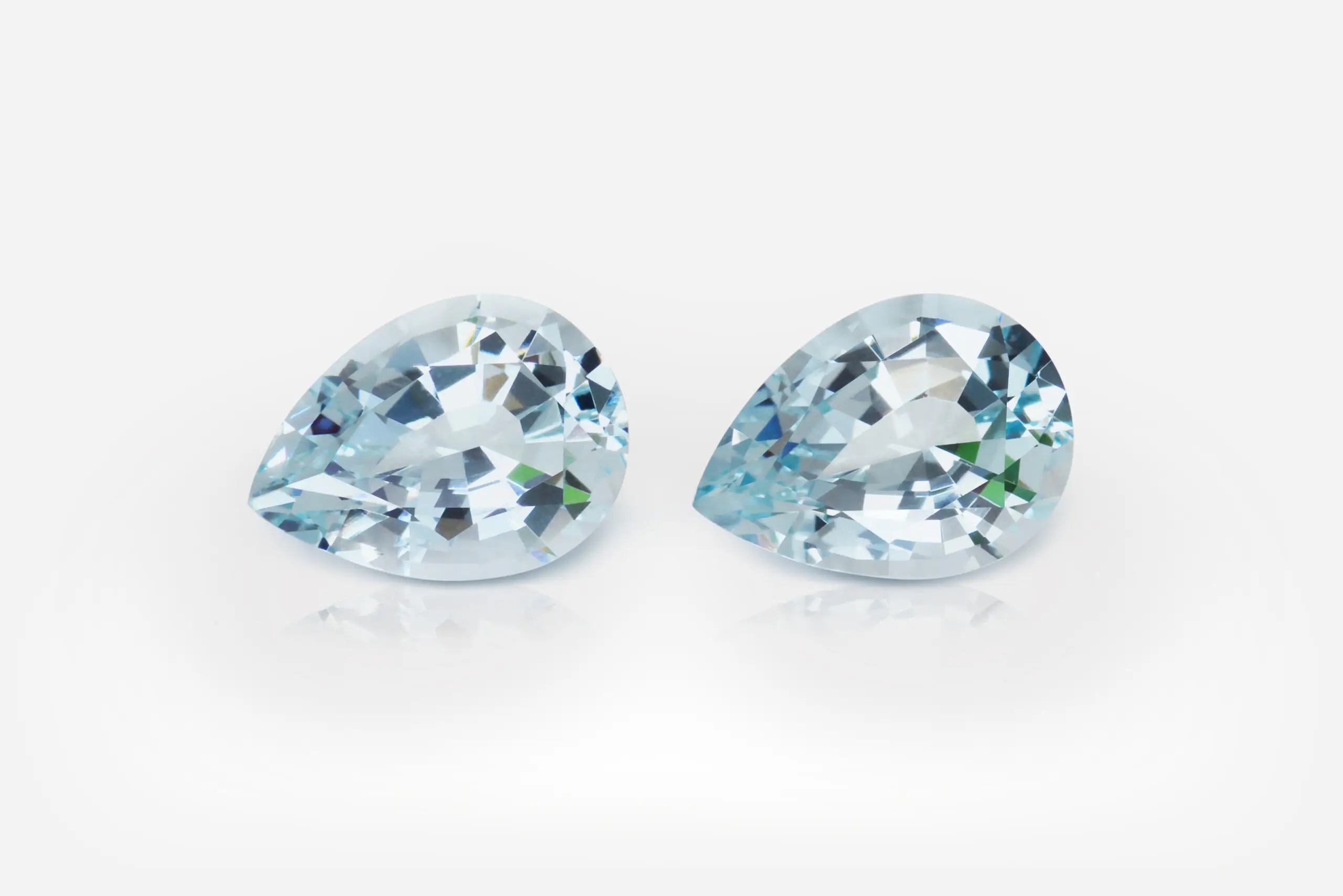 5.04 carat Pair of Light Blue Pear Shape Brazilian Aquamarine - picture 1