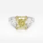 5.02 carat Fancy Yellow SI1 Radiant Shape Diamond Ring GIA - thumb picture 1