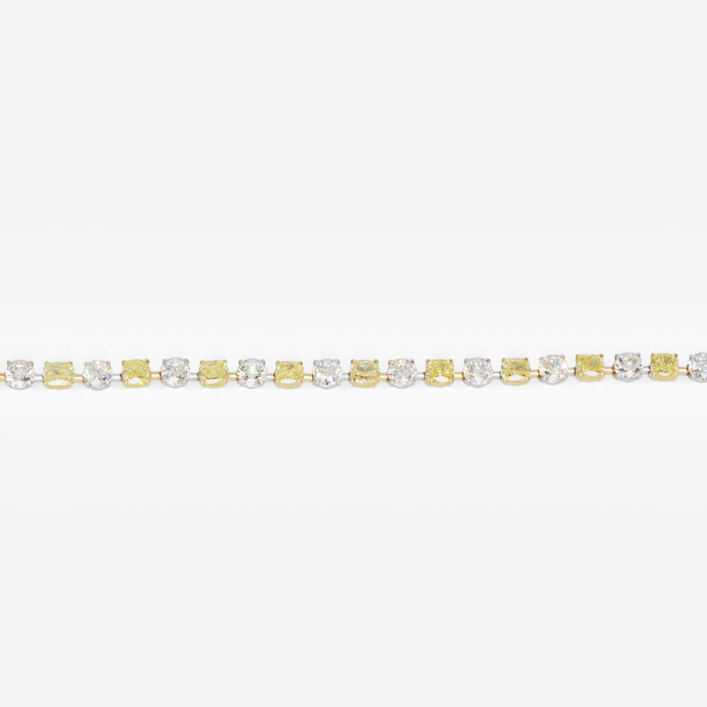 21 carat F-H / Fancy Yellow Round / Cushion shape Diamond Bracelet - picture 1