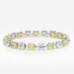 21 carat F-H / Fancy Yellow Round / Cushion shape Diamond Bracelet - thumb picture 1