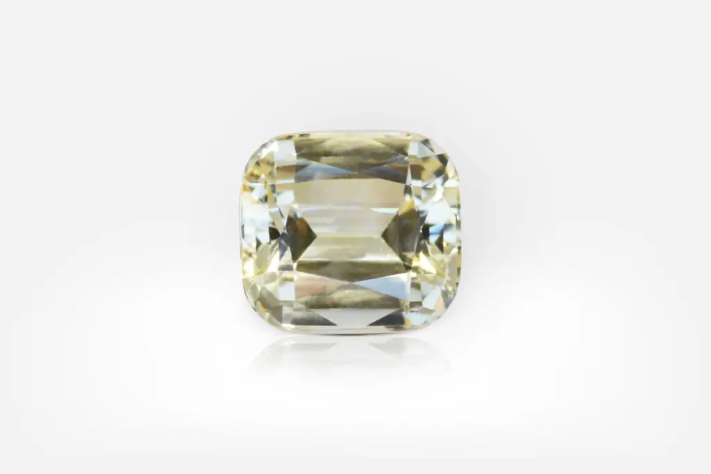 2.61 carat Sri Lanka Light Yellow Sapphire Cushion Shape