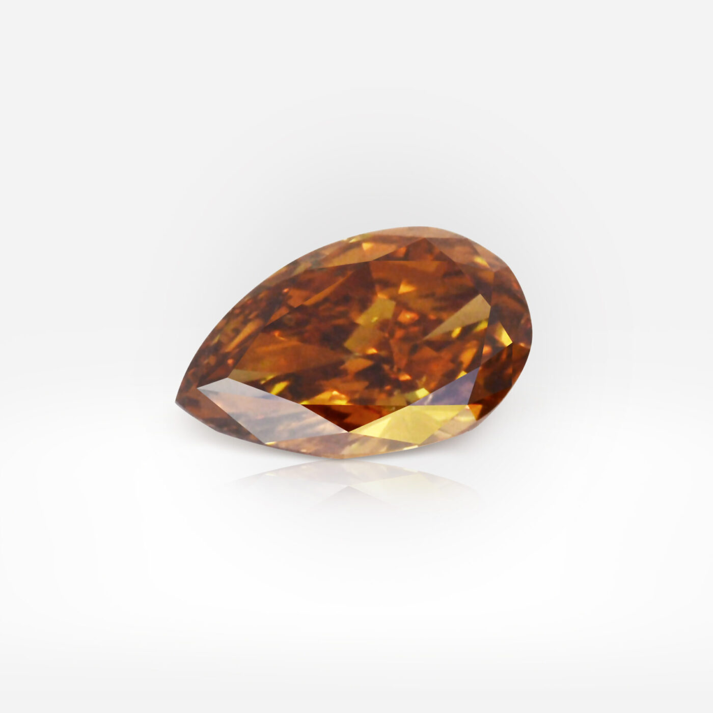 0.55 Carat Fancy Deep Brown-Orange SI2 Pear Shape Diamond GIA - picture 1