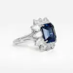 6.18 carat Blue Green Octagon shape Madagascar Sapphire Ring Gem Paris - picture thumb 1