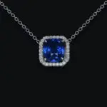 4.04 carat Blue Sapphire Cushion shape Pendant SSEF - picture thumb 1