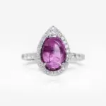 2.49 carat Intense Pink Plain Drop Sapphire Ring - thumb picture 1